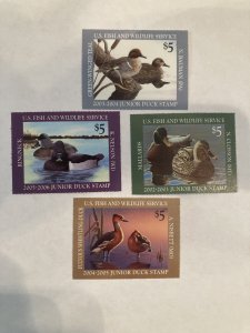 U.S. Junior Duck Stamps 2002 - 2005 mint never hinged