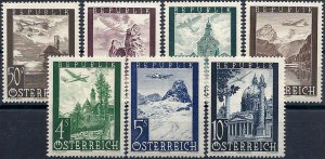 1947 Austria Aircraft, Planes and Landscapes compl. set VF/MNH! CAT 19$