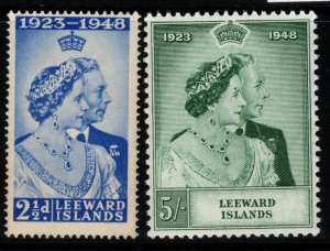 LEEWARD ISLANDS SG117/8 1949 SILVER WEDDING MTD MINT