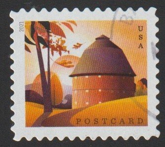 SC# 5546 - (36c) - American Barns: Round - BKLT 1/4 Used single Off Paper
