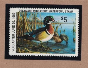 DE9 - Delaware State Duck Stamp.  Single. MNH. OG.