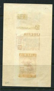 Liberia 1950 Sheet of 3 U.P.U. SPECIMEN JUBILEE overprint MNH 6177 