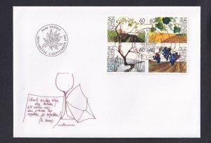 Liechtenstein   #1029-1032a  FDC 1994  life cycle of grape vine block of 4