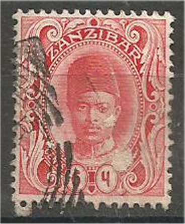 ZANZIBAR  1908, used 6c  Sultan Ali  Scott 101