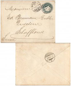 Egypt 1p Sphinx and Pyramids Envelope 1908 Alexandria to Schaffhausen, Switze...