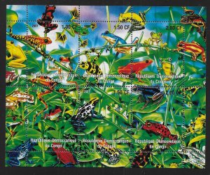 Zaire Unlisted 2001 Frogs Mini-Sheet MNH