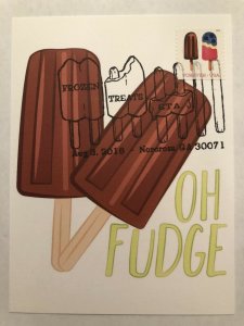 Maxi-card 2018 Frozen Treat Station Fancy Cancel Oh Fudge Popsicle