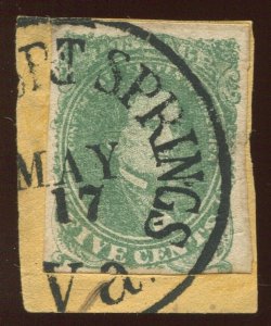 Confederate States 1 Used Stamp on Piece with MAY 17 VA CCL BX5172