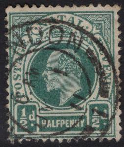 NATAL SG127 1902 ½d BLUE-GREEN USED