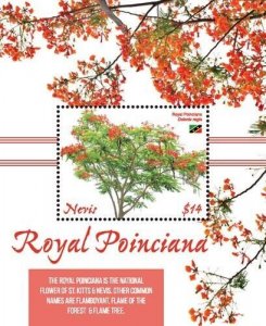 Nevis 2019 - Royal Poinciana - Souvenir stamp sheet -Scott #1986 -MNH