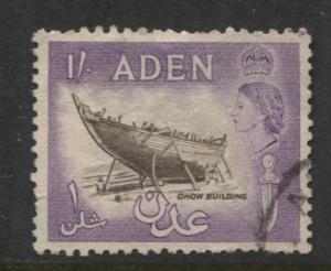 ADEN - Scott 55 - QEII Definitive- 1953-  Used - Single 1/-c Stamp