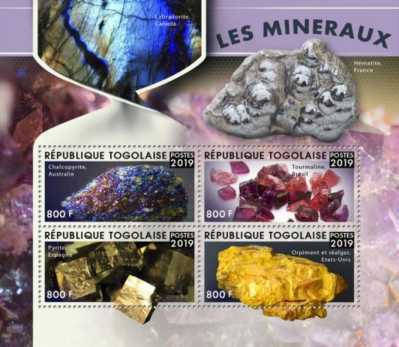 TOGO- 2019 - Minerals - Perf 4v Sheet - MNH