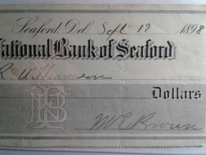 SCOTT # R155B OP IR USED INTERNAL REVENUE STAMP CHECK WESTERN NATIONAL BANK 1898