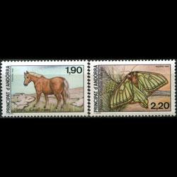 ANDORRA FR. 1987 - Scott# 355-6 Nature-Fauna Set of 2 NH