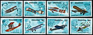 Rwanda 885-892, MNH, History of Aviation and Aviators