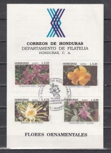 Honduras, Scott cat. C847-C850. Flowers as Orchids. First Day Postal Bulletin. ^