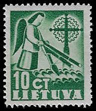 Lithuania #318 Unused OG LH; 10c Angel (1940)