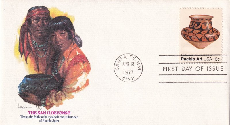 1977, Pueblo Art-Sab Ildefonso, Fleetwood, FDC (E12291)