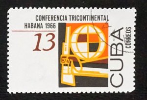 CUBA Sc# 1072 ASIAN AFRICAN S.AMERICAN SUMMIT diplomacy 13c  1966 used cto