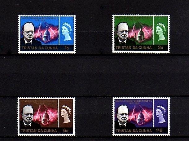 TRISTAN DA CUNHA  - 1966 - QE II -  CHURCHILL MEMORIAL - 4 X MINT - MNH SET!