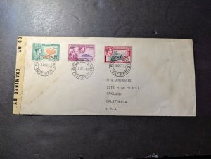 1942 Censored WWII British Pitcairn Islands Cover GPO to Oakland CA USA