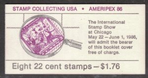US 1986 $1.76 AMERIPEX Complete Booklet; Scott BK153 (2201a); MNH