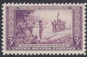 # 739 3c Wisconsin Tercentenary 1934 Mint NH