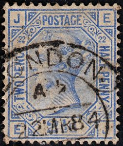 3765 GB: 2½d Blue 1881. SG157 Sc82 Mi59. Spec J24. BF. Plate 15. Average. c£45