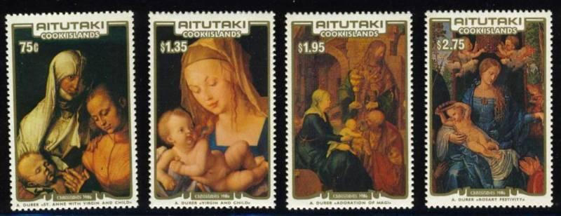 Aitutaki 400-3 MNH Christmas, Art, Paintings, Durer