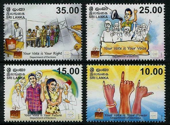 HERRICKSTAMP NEW ISSUES SRI LANKA Sc.# 1982-85 60th Anniv. of the Election Dept