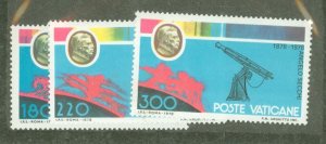 Vatican City #654-656  Single (Complete Set)