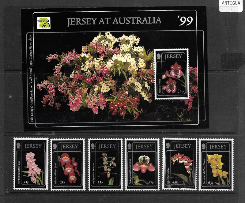 JERSEY, 890-895,896 MNH, FLOWERS