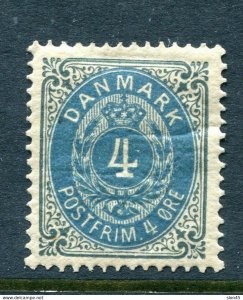 Denmark 1873 4 ore value Normal frame FA 29 Sc 26 MH 11705