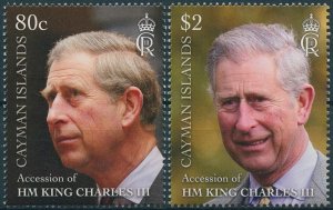 Cayman Islands Stamps 2023 MNH King Charles III Accession Royalty 2v Set