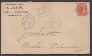 Canada Scott 72 - Sep 24, 1898 Moorefield, ON Registered Cover to States