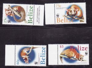 Belize-Sc#1177-80- id9-unused NH set-WWF-Opossum-2004-