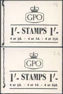 SG K3 QEII 1/- Booklet wmk multiple Crown