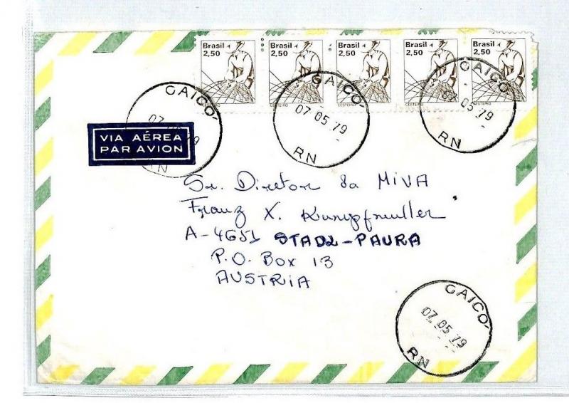 BRAZIL Cover *Caico* Air Mail MIVA Missionary 1979 AUSTRIA {samwells} CM145 