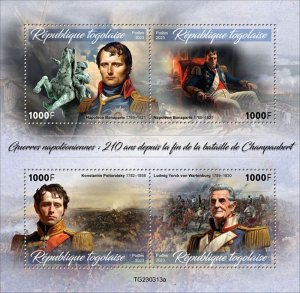 Togo - 2023 Battle of Champaubert, Six Days Campaign - 4 Stamp Sheet - TG230313a