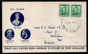 New Zealand 226 King George VI Pen FDC