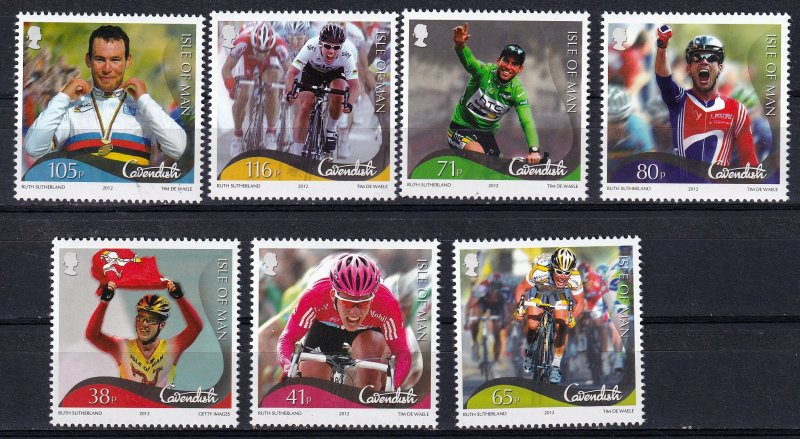 Isle of Man --2012-   Mark Cavendish Cyclist  MNH  Set   # 1506-1512