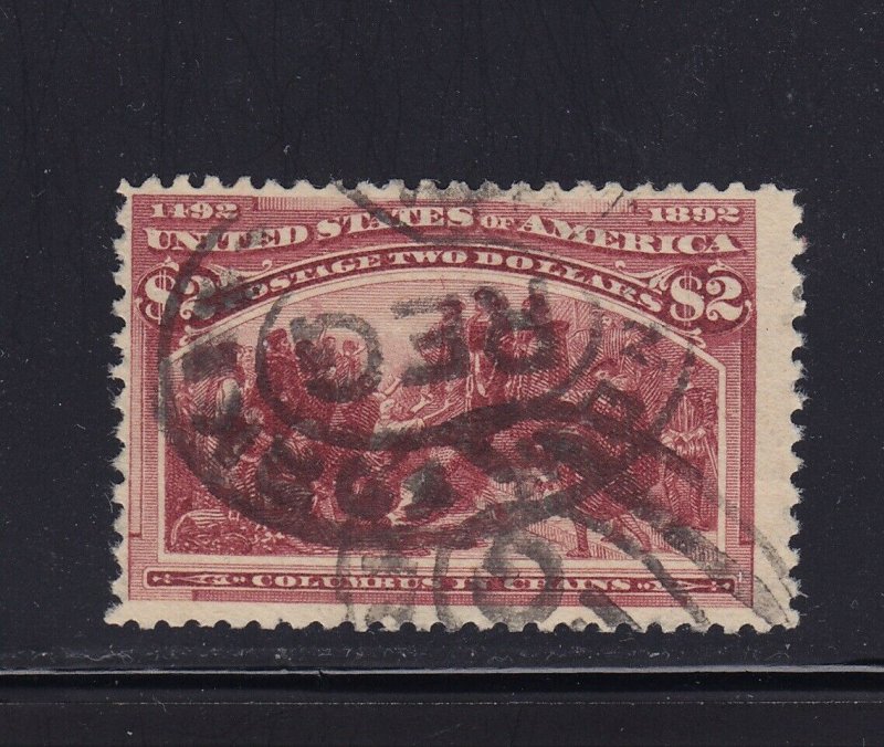 242 F-VF used neat cancel with nice color cv $ 575 ! see pic !