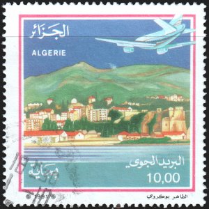 Algeria #C20  Used - Plane Approaching Coastal City (1991)