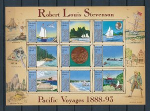 [24544] Marshall Isl. 1988 Ships boats Pacific Voyage Souvenir sheet MNH