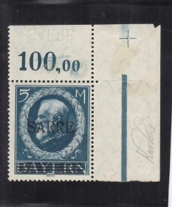 Germany: Saar: Sc #38, MH (36855)