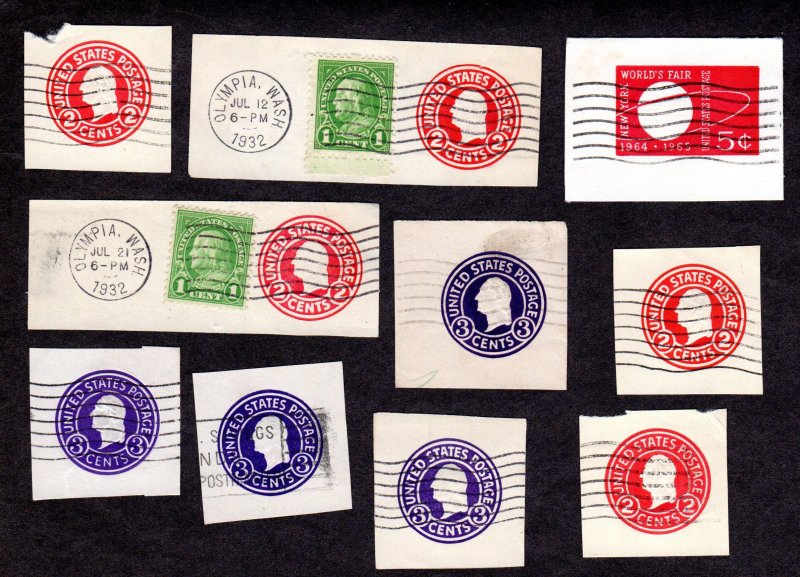 USA, Cut Squares, Lot of 10 used cut squares.  Lot 230811 -28