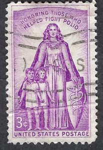 United States #1087 3¢ Polio (1957). Used