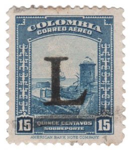 COLOMBIA 1950. AIRMAIL STAMP. SCOTT # C177. USED. # 5