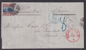 US Scott 118 tied by cork cancel on folded cover to France, w/ PF cert