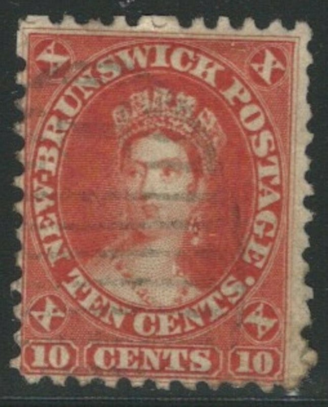 New Brunswick, 1860, Scott #9, 10c vermilion, used, fine